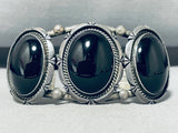 Amazing Vintage Native American Navajo 3 Black Onyx Sterling Silver Bracelet-Nativo Arts