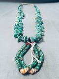 Native American Important Vintage Santo Domingo Green Turquoise Jacla Necklace-Nativo Arts