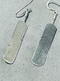 Excellent Vintage Native American Navajo Sterling Silver Feather Earrings-Nativo Arts