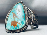 Rare 'Old Deposit Kingman' Turquoise Vintage Native American Navajo Sterling Silver Bracelet-Nativo Arts