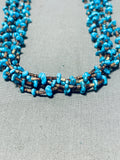 Native American Tremendous Vintage Santo Domingo Blue Diamond Turquoise Sterling Silver Necklace-Nativo Arts