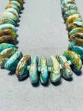 Native American Stunning Vintage Santo Domingo Royston Flat Turquoise Sterling Silver Necklace-Nativo Arts