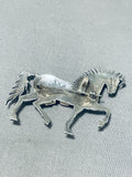 Mark Yazzie Native American Navajo Turquoise Sterling Silver Horse Pin/ Pendant Signed-Nativo Arts