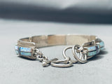 Leah Cleveland Exceptional Vintage Native American Navajo Opal Sterling Silver Bracelet