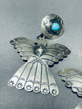 Yazzie Thunderbird Vintage Native American Navajo Sterling Silver Earrings-Nativo Arts