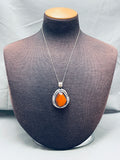 Elegant Vintage Native American Navajo Butterscotch Amber Sterling Silver Necklace-Nativo Arts