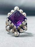 One Of The Best Vintage Native American Navajo Sterling Silver Amethyst Bracelet Necklace Set