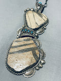 Most Unique Vintage Native American Navajo Turquoise Sterling Silver Necklace-Nativo Arts