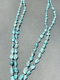 One Of The Best Vintage Native American Navajo Blue Gem Turquoise Sterling Silver Necklace-Nativo Arts