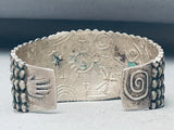 Native American Anthony Lovato Vintage Santo Domingo Turquoise Sterling Silver Bracelet-Nativo Arts