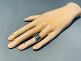 Astonishing Vintage Native American Navajo Signed Sterling Silver & 14k Gold Band Ring-Nativo Arts