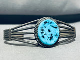Amazing Vintage Native American Navajo Sleeping Beauty Turquoise Sterling Silver Bracelet-Nativo Arts