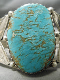 Opulent Vintage Native American Navajo X Flank Royston Turquoise Sterling Silver Bracelet-Nativo Arts