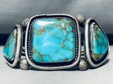 Blue Thunder Turquoise!! Vintage Native American Navajo Sterling Silver Bracelet-Nativo Arts