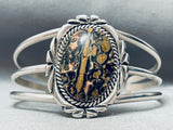 Brown Moss Agate Vintage Native American Navajo Sterling Silver Bracelet-Nativo Arts