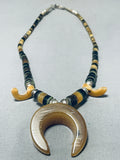 Native American Impressive Vintage Santo Domingo Shell Sterling Silver Necklace-Nativo Arts