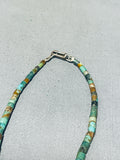 Rare Vintage Native American Navajo Royston Turquoise Sterling Silver Necklace-Nativo Arts