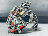 One Of The Best Vintage Zuni Rainbow Man Inlay Sterling Silver Bracelet-Nativo Arts