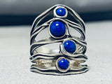 Unique Native American Navajo Lapis Sterling Silver Ring-Nativo Arts