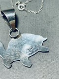 Intriguing Vintage Native American Navajo Sterling Silver Turtle Necklace-Nativo Arts