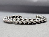 Rope Twisted Vintage Native American Navajo Sterling Silver Bracelet Cuff-Nativo Arts