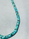 Native American Traditional Vintage Santo Domingo Royston Turquoise Sterling Silver Necklace-Nativo Arts