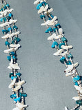Incredible Vintage Native American Zuni Turquoise Animal Sterling Silver Heishi Necklace-Nativo Arts