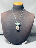 Native American One Of The Coolest Ever Santo Domingo Turquoise Sterling Silver Necklace-Nativo Arts