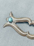 Marvelous Vintage Native American Navajo Turquoise Sterling Silver Pin-Nativo Arts