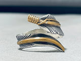 Eye Catching Vintage Native American Navajo Sterling Silver Feather Ring-Nativo Arts