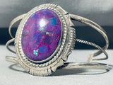 Domed Purple Sugilite Vintage Native American Navajo Sterling Silver Bracelet-Nativo Arts