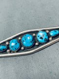 Thomas Tso Marvelous Native American Navajo Sleeping Beauty Turquoise Sterling Silver Pin-Nativo Arts