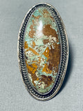 Enormous Vintage Native American Navajo Royston Turquoise Sterling Silver Ring-Nativo Arts
