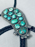 One Of The Best Vintage Native American Navajo Royston Turquoise Sterling Silver Bolo Tie-Nativo Arts