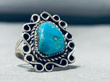 Infinity Forever Life Eternal Vintage Native American Navajo Turquoise Sterling Silver Ring-Nativo Arts