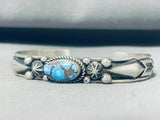 Beautiful Native American Navajo Golden Hill Turquoise Sterling Silver Signed Bracelet-Nativo Arts