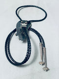 One Of The Best Vintage Native American Navajo Royston Turquoise Sterling Silver Bolo Tie-Nativo Arts
