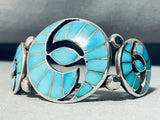 The Best Vintage Zuni Turquoise Sterling Silver Swirl Bracelet-Nativo Arts