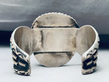 151 Grams!! Old Vintage Native American Navajo Rare Basalt Turquoise Sterling Silver Bracelet-Nativo Arts