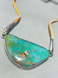 One Of The Most Unique Vintage Native American Navajo Royston Turquoise Sterling Silver Necklace-Nativo Arts