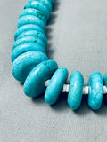 225 G Chunky Spider Web Turquoise Vintage Native American Navajo Necklace