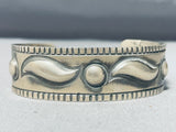 Hand Hammered Shell Native American Navajo Sterling Silver Bracelet-Nativo Arts