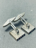 Tremendous Vintage Native American Navajo Sterling Silver Cufflinks-Nativo Arts