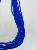 Tubes Of Lapis!! Authentic Native American Navajo Sterling Silver Necklace-Nativo Arts