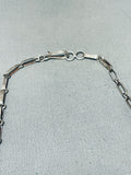 Extremely Intricate Vintage Native American Zuni Turquoise Inlay Sterling Silver Necklace-Nativo Arts