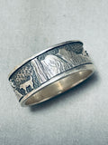 Native American Navajo Story On The Finger Vintage Sterling Silver Hand Carved Ring-Nativo Arts