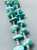 206 Grams Vintage Native American Navajo Green Turquoise Heishi Necklace Old-Nativo Arts