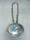 Bluejay Charley Bowie Vintage Native American Navajo Turquoise Sterling Silver Necklace-Nativo Arts