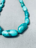 Chunky Spiderweb Turquoise Vintage Native American Navajo Sterling Silver Necklace