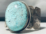 Micro Spiderweb! Vintage Native American Navajo Turquoise Sterling Silver Bracelet-Nativo Arts